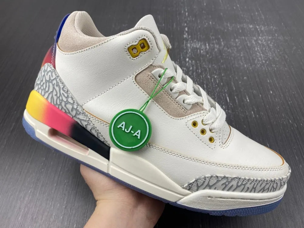 Air Jordan 3 White Multi - Hình 8
