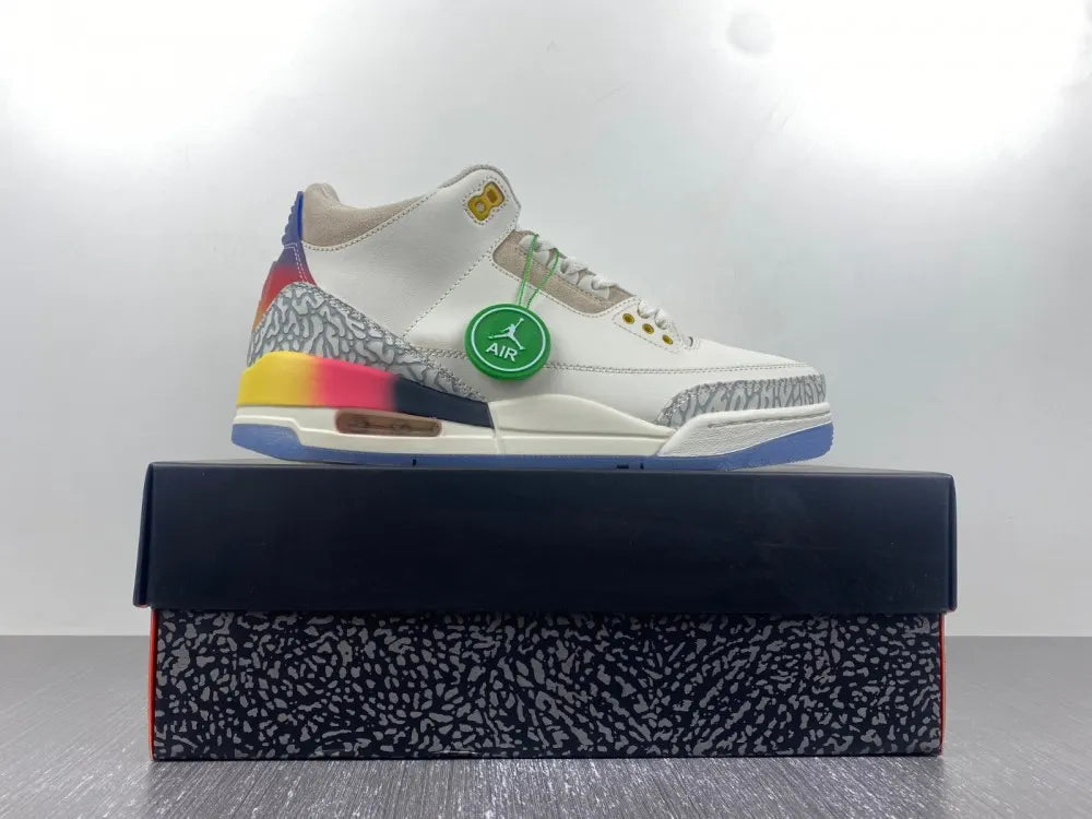 Air Jordan 3 White Multi - Hình 14
