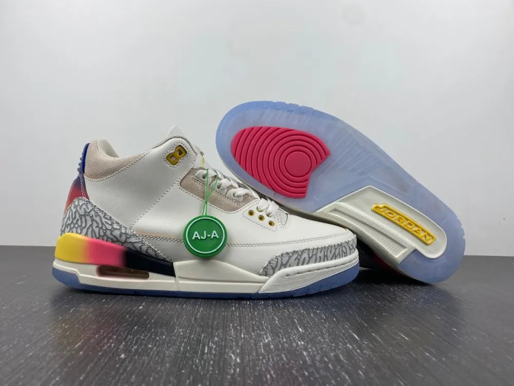Air Jordan 3 White Multi - Hình 7