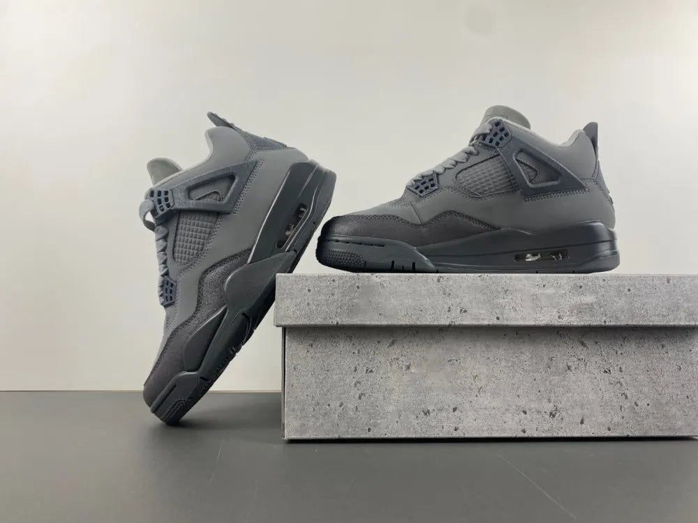 premium Air Jordan 4 Retro Grey Suede - Hình 5