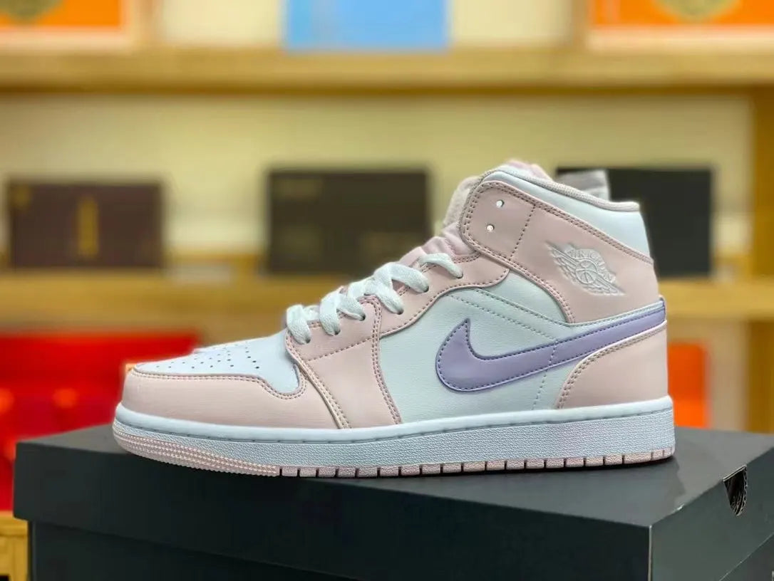 designer Air Jordan 1 Mid Pink Lavender - Hình 4