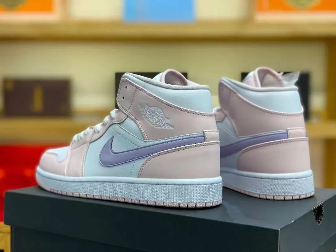 designer Air Jordan 1 Mid Pink Lavender - Hình 5