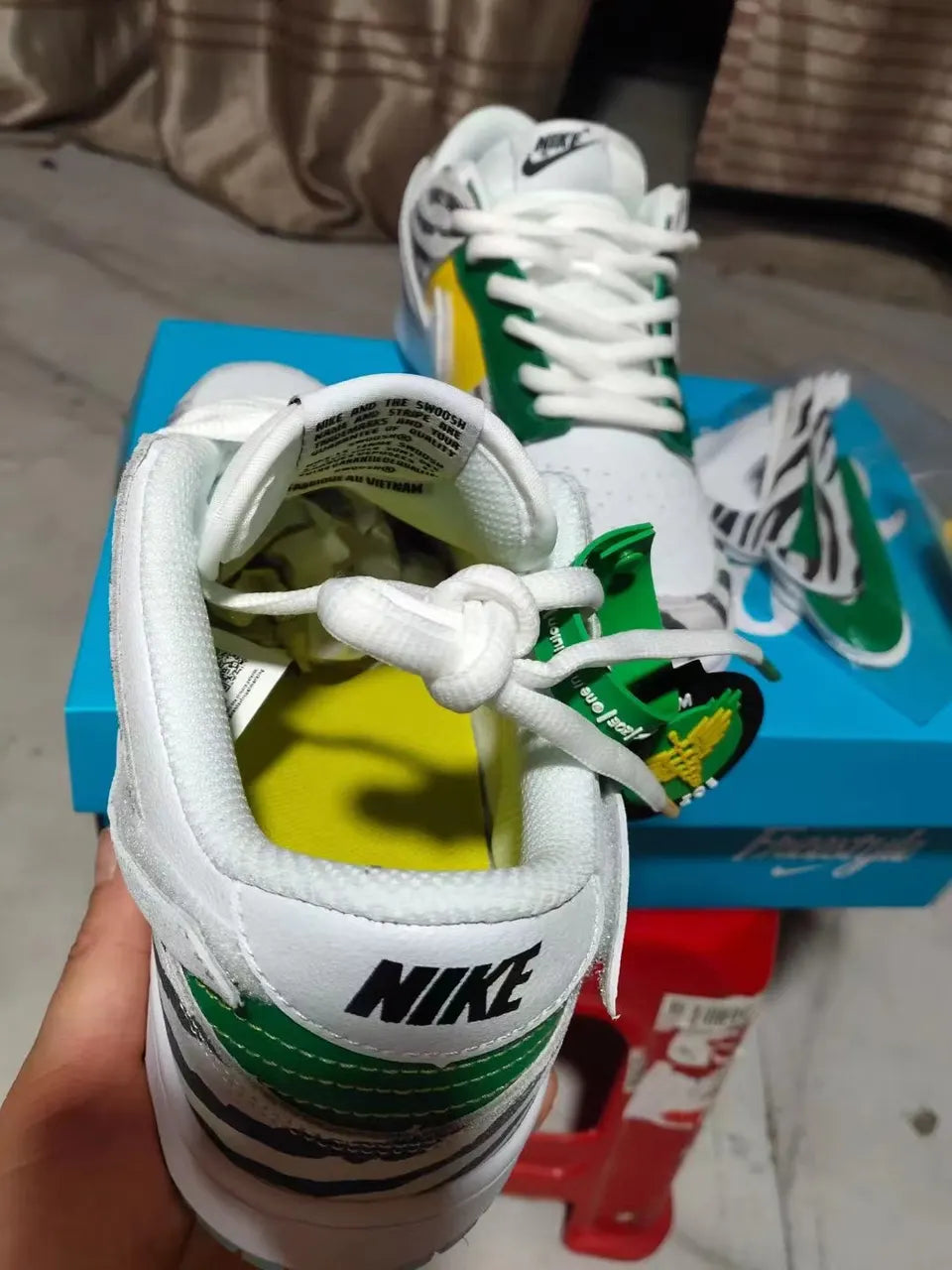 Nike Dunk Zebra Yellow Green - Hình 4