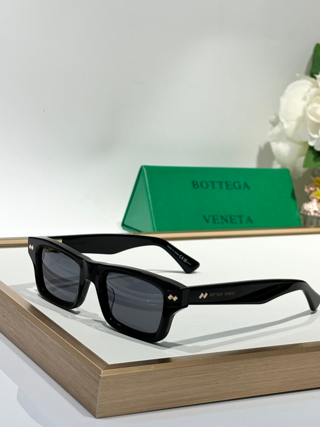 Bottega Veneta BV1351 Black & Green Designer Sunglasses 50-12-145 mm - detail image 6