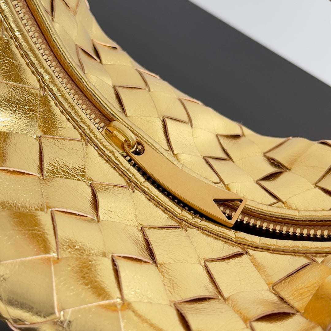 Bottega Veneta 651876 Black & Gold Hobo Bag 26 × 13 × 8.5 cm - detail image 6
