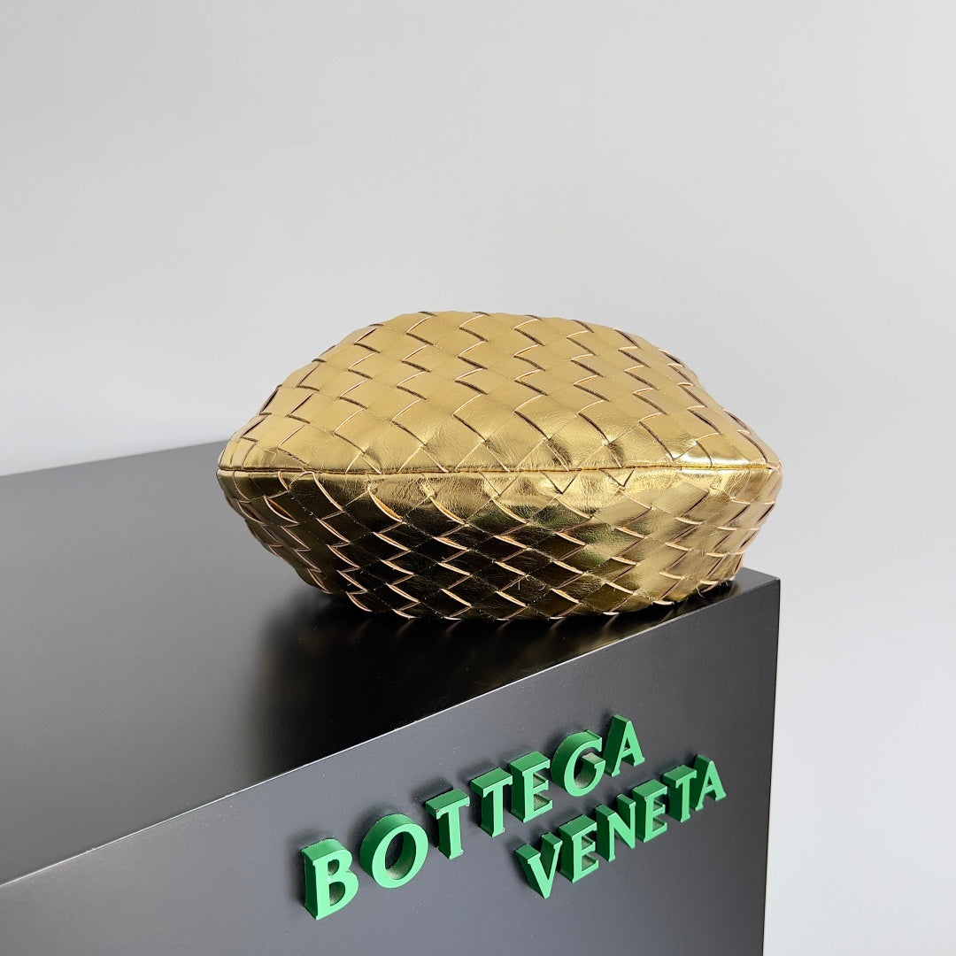 Bottega Veneta 651876 Black & Gold Hobo Bag 26 × 13 × 8.5 cm - detail image 2