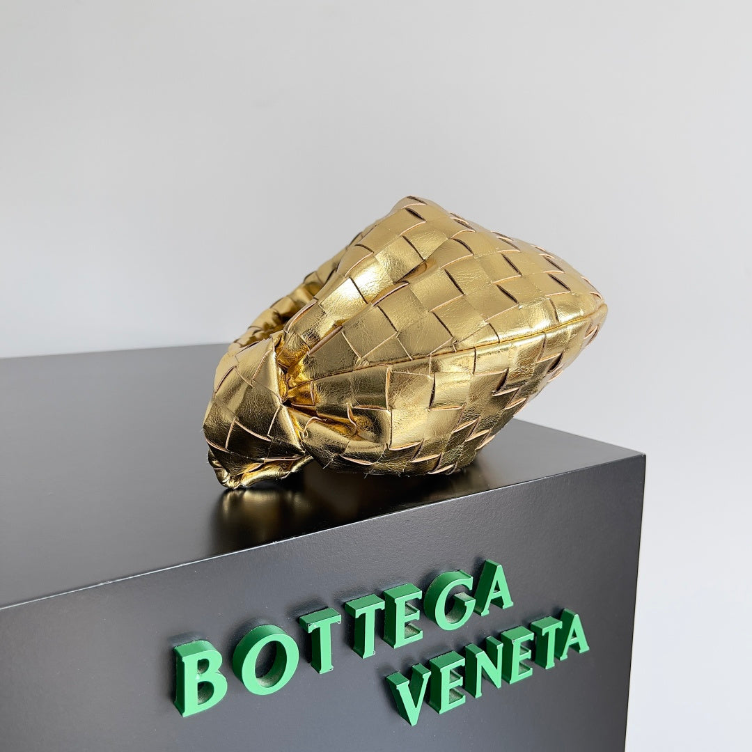 Bottega Veneta 651876 Black & Gold Hobo Bag 26 × 13 × 8.5 cm - detail image 4