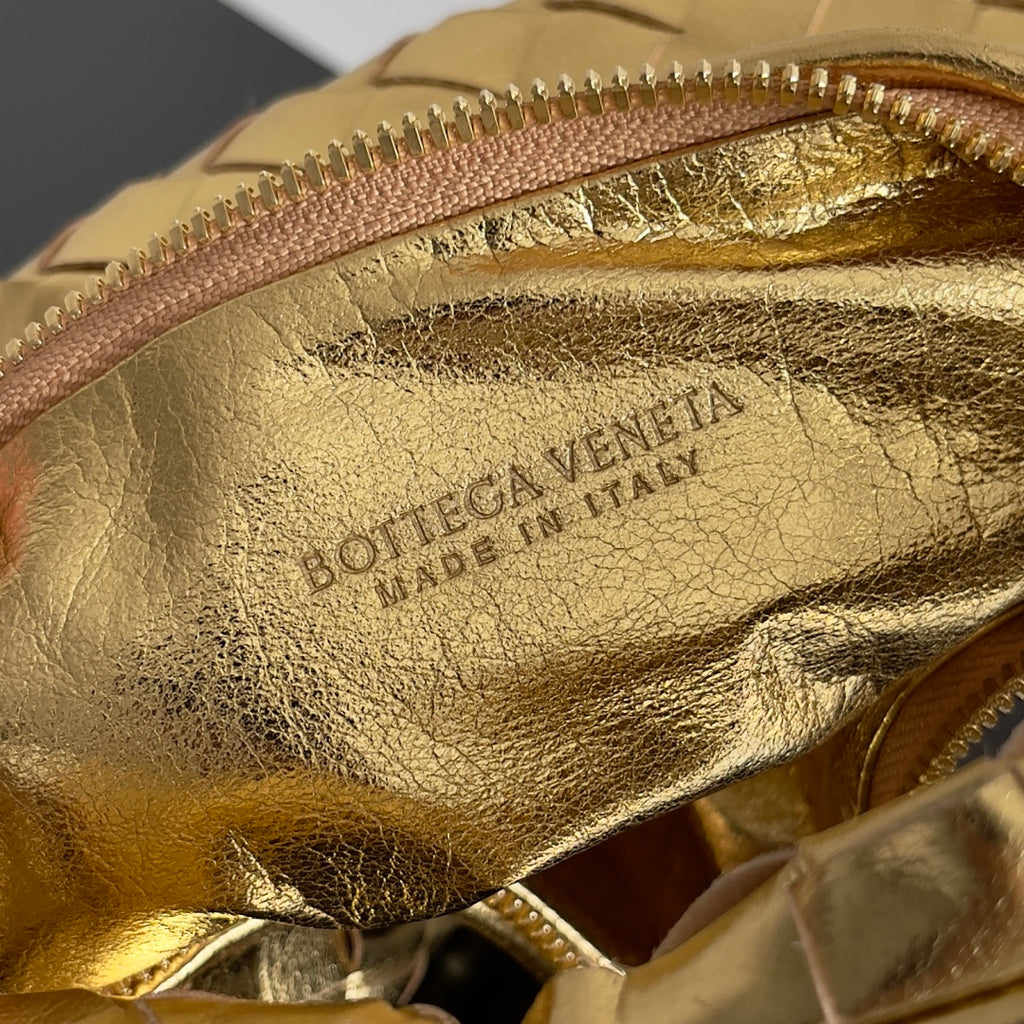 Bottega Veneta 651876 Black & Gold Hobo Bag 26 × 13 × 8.5 cm - detail image 7