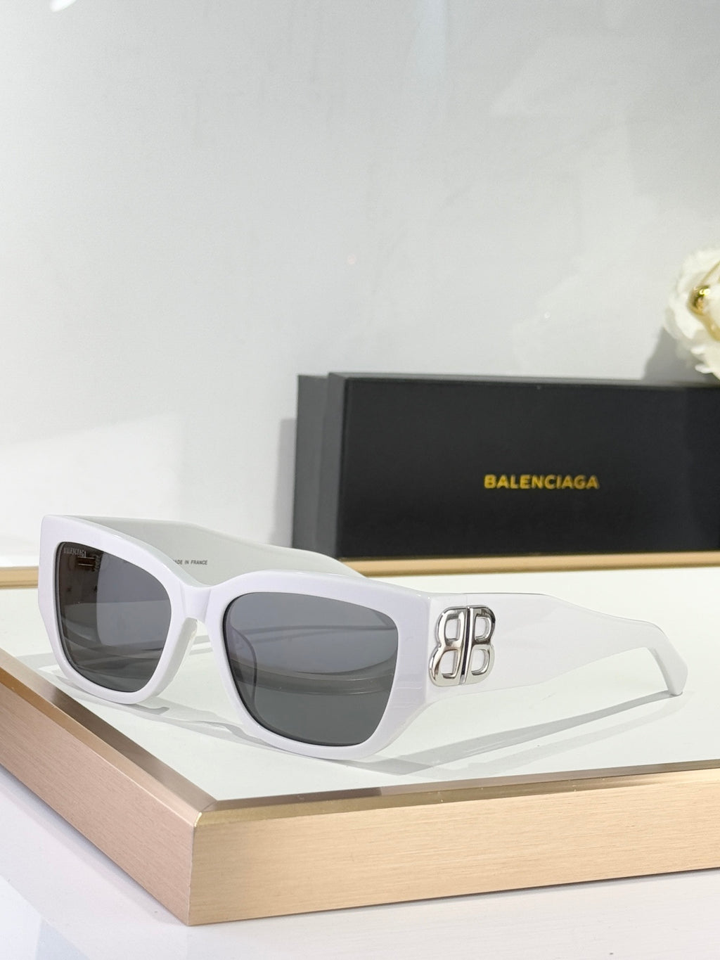 Balenciaga BB0361 Black & Rose Gold Designer Sunglasses 56-17-130 mm - detail image 3