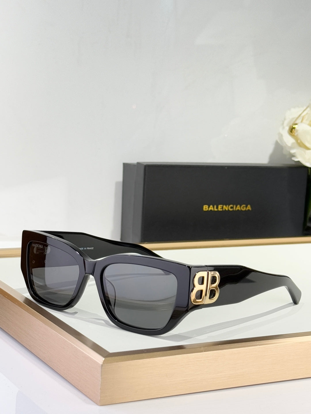 Balenciaga BB0361 Black & Rose Gold Designer Sunglasses 56-17-130 mm - detail image 5