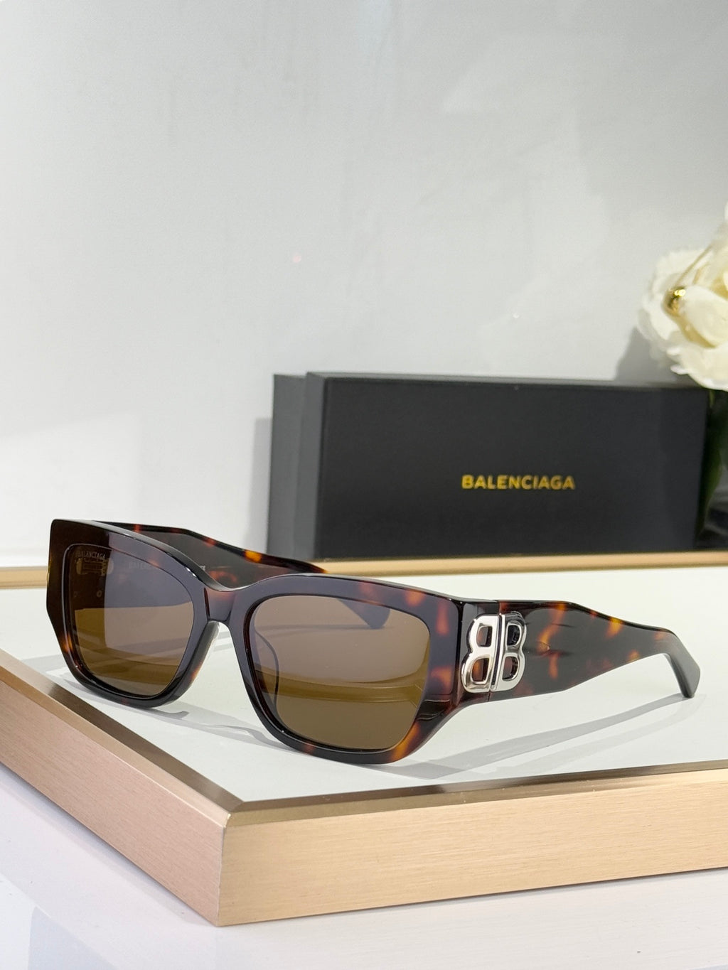 Balenciaga BB0361 Black & Rose Gold Designer Sunglasses 56-17-130 mm - detail image 2