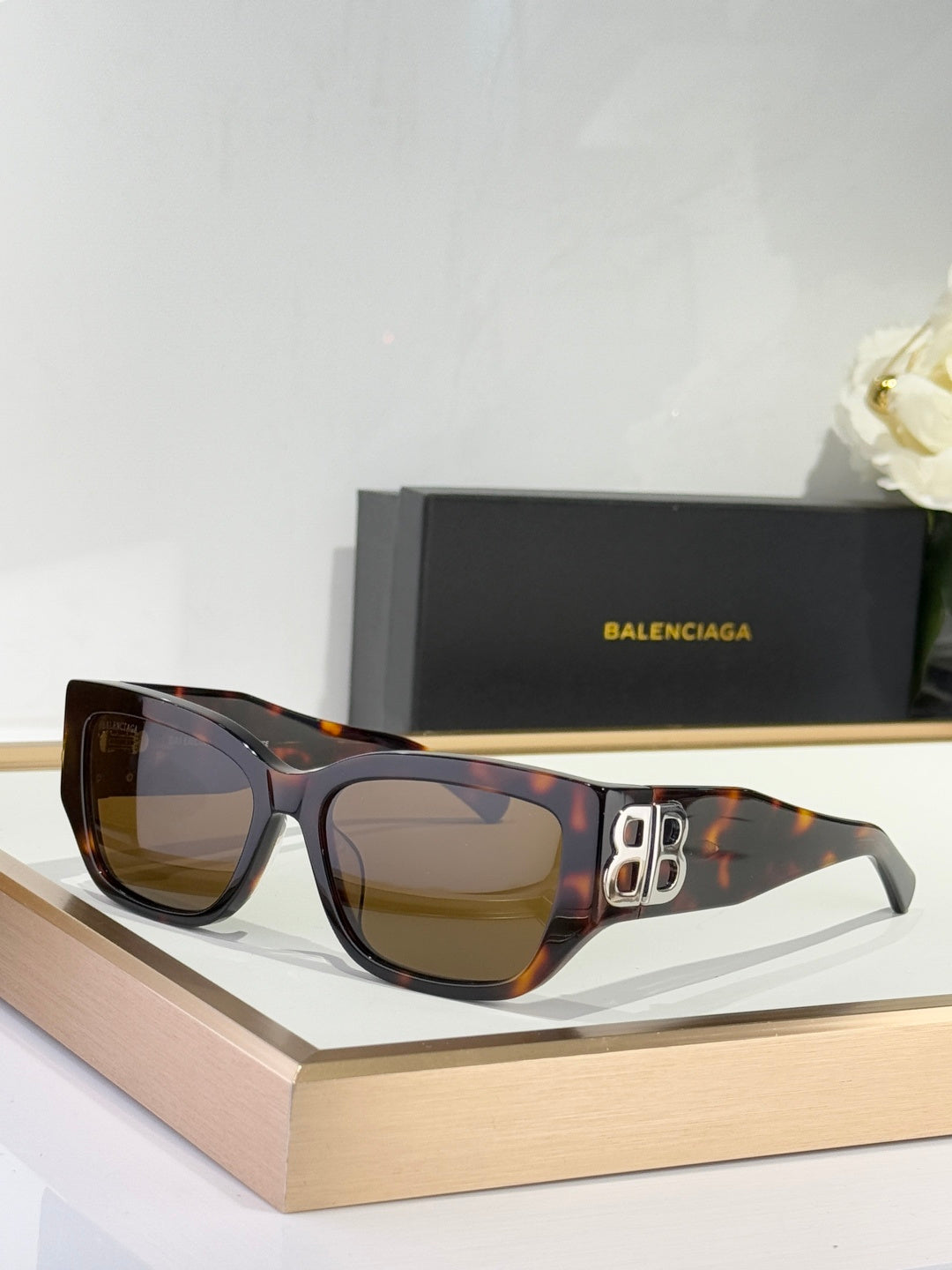 Balenciaga BB0361 Black & Rose Gold Designer Sunglasses 56-17-130 mm - detail image 2