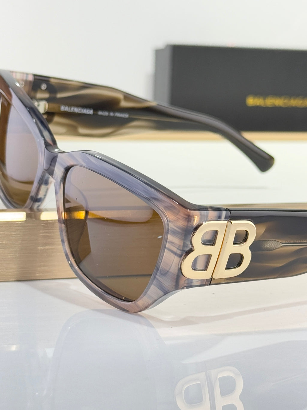 Balenciaga BB0361 Black & Rose Gold Designer Sunglasses 56-17-130 mm - detail image 8