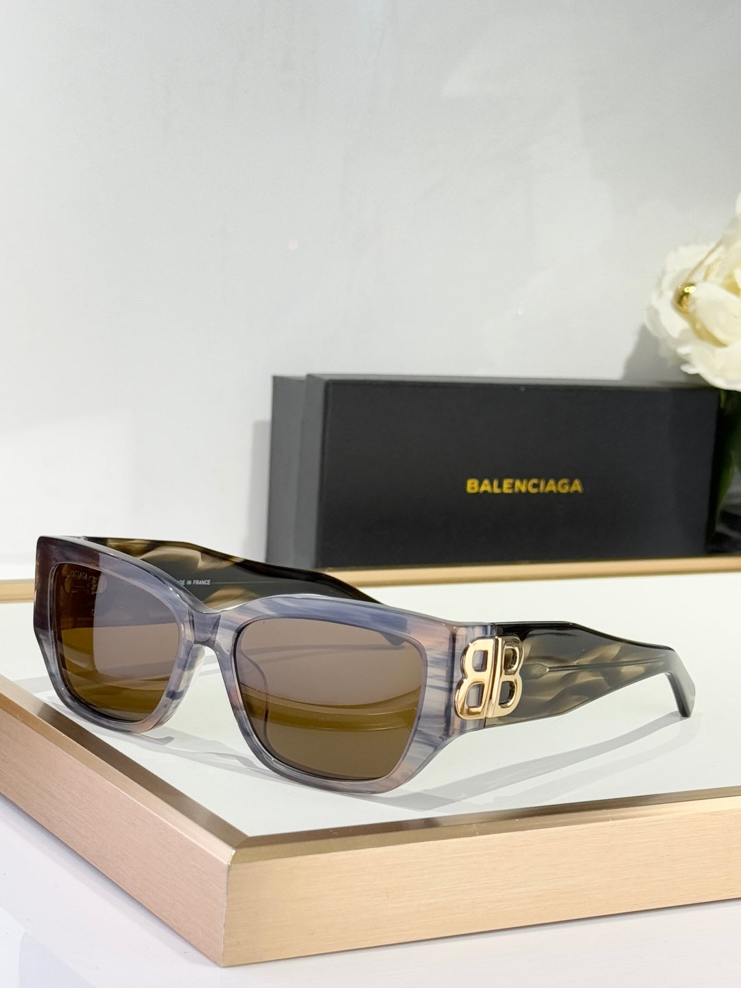 Balenciaga BB0361 Black & Rose Gold Designer Sunglasses 56-17-130 mm - detail image 7