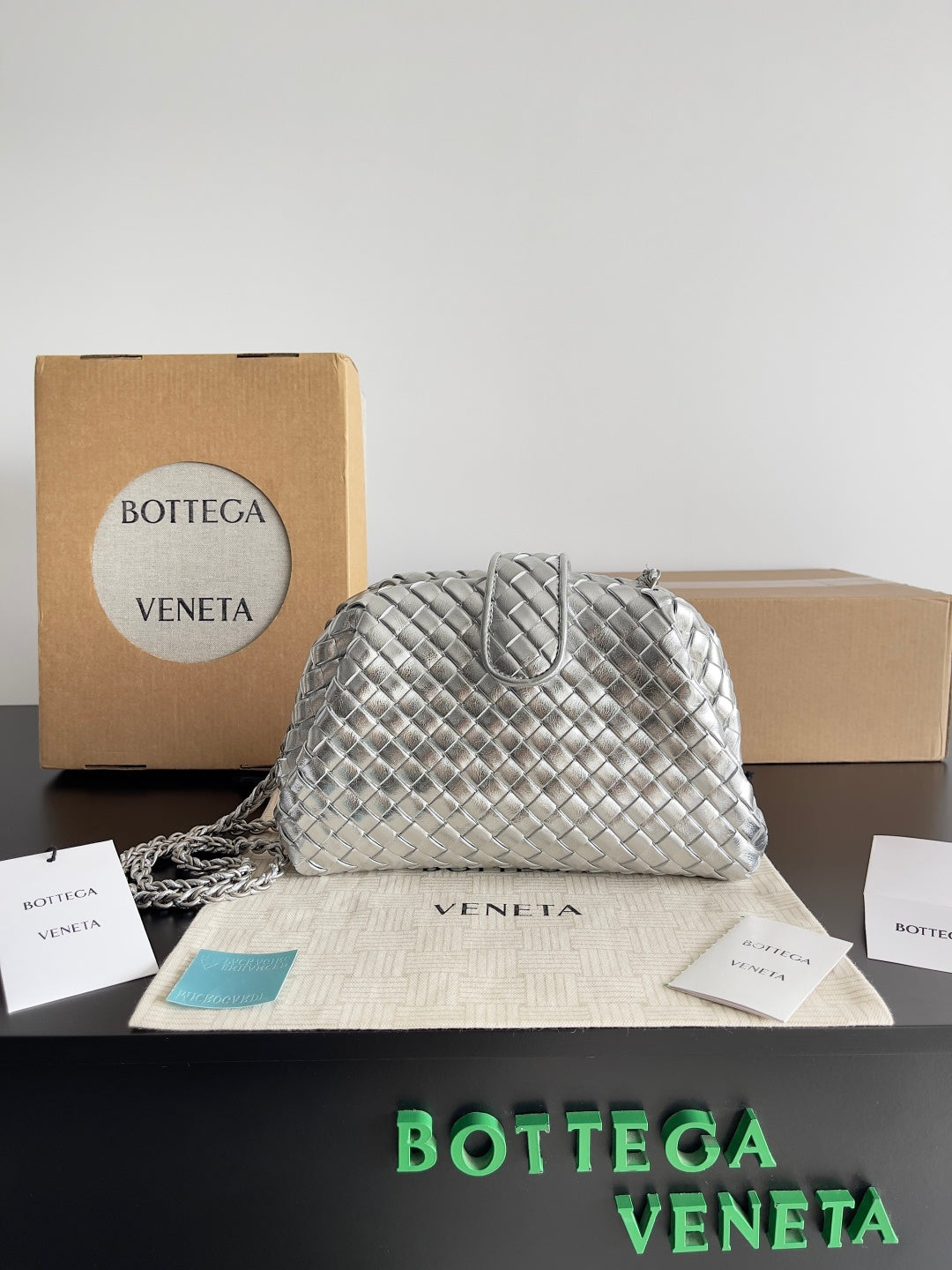 Bottega Veneta Silver Designer Handbag Edition 167
