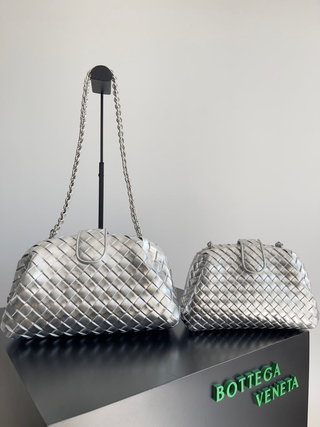 Bottega Veneta Silver Designer Handbag Edition 166