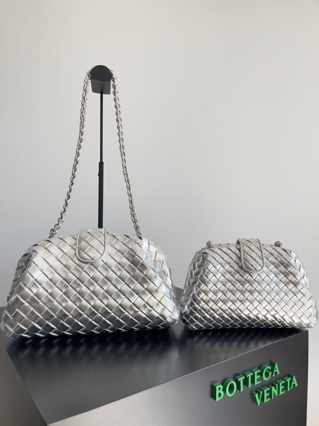 Bottega Veneta Silver Designer Handbag Edition 166