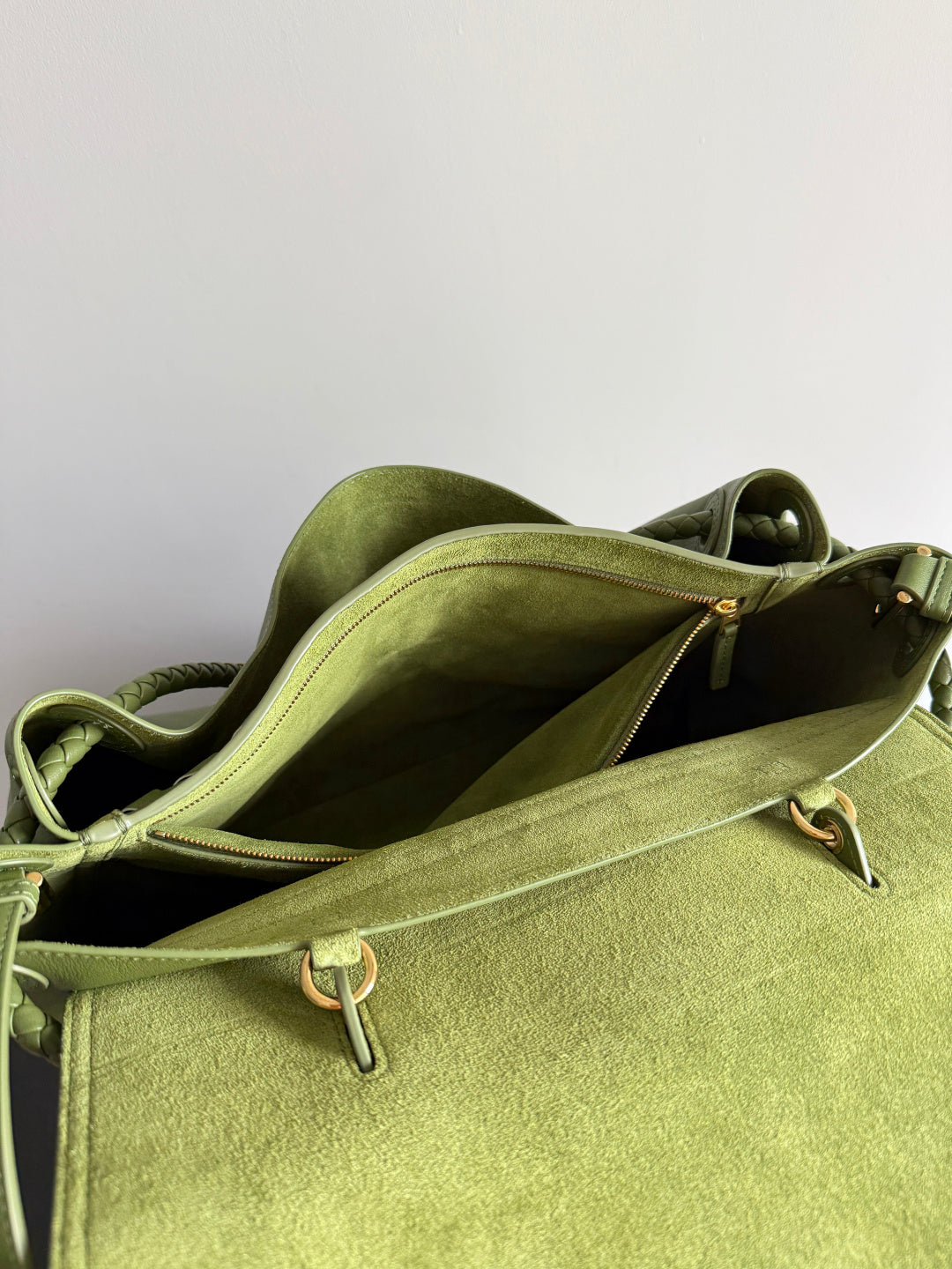 Bottega Veneta Green & Olive Green Designer Handbag - detail image 6