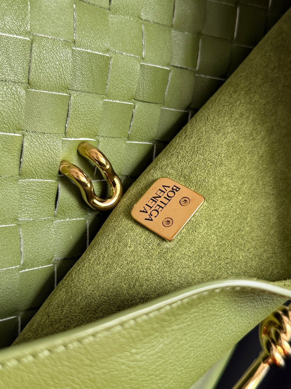 Bottega Veneta Green & Olive Green Designer Handbag - detail image 5