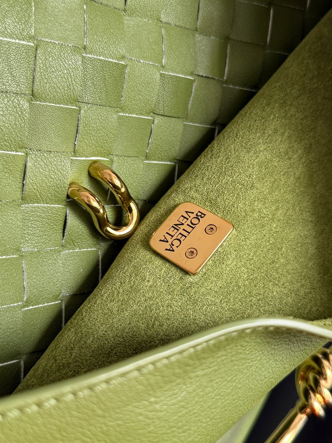 Bottega Veneta Green & Olive Green Designer Handbag - detail image 5