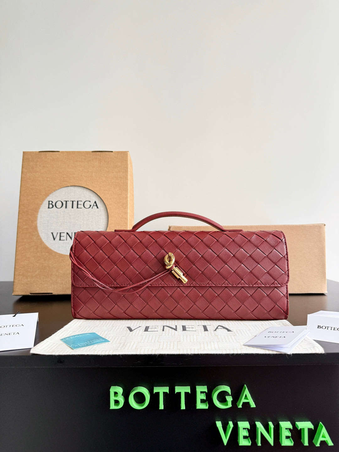 Bottega Veneta Red & Black Designer Handbag Edition 12