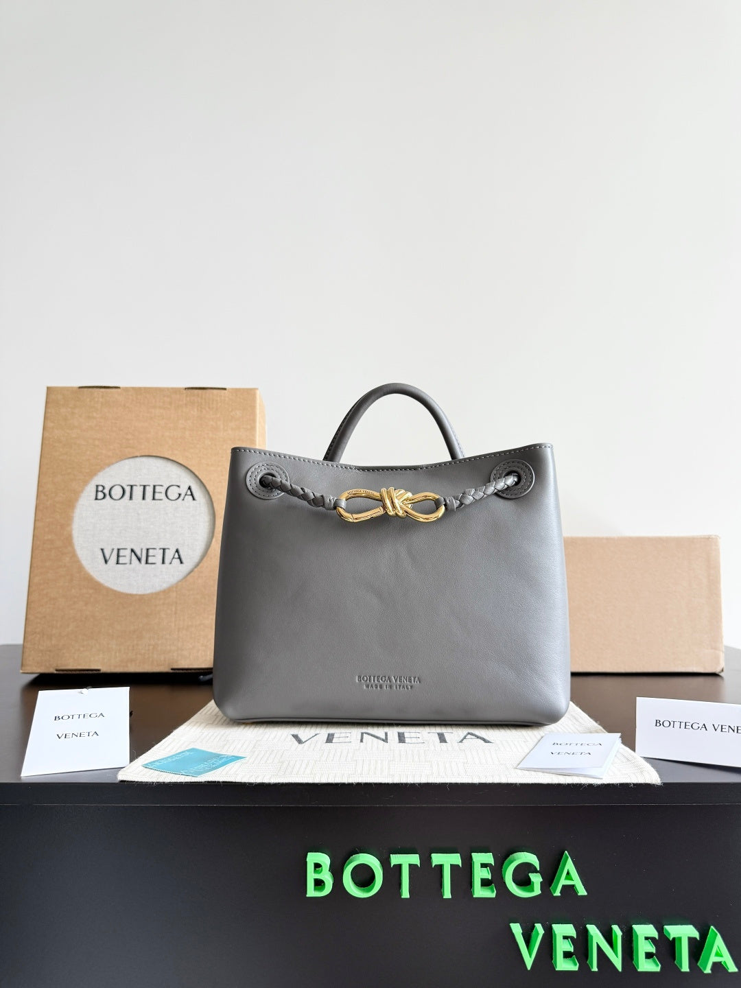 Bottega Veneta Gray Designer Handbag Edition 27