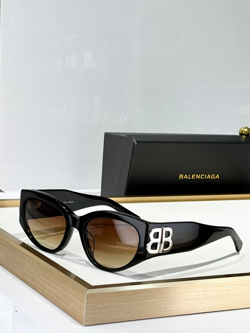 Balenciaga BB0324SK Black & Rose Gold Designer Sunglasses 55-19-135 mm - detail image 7