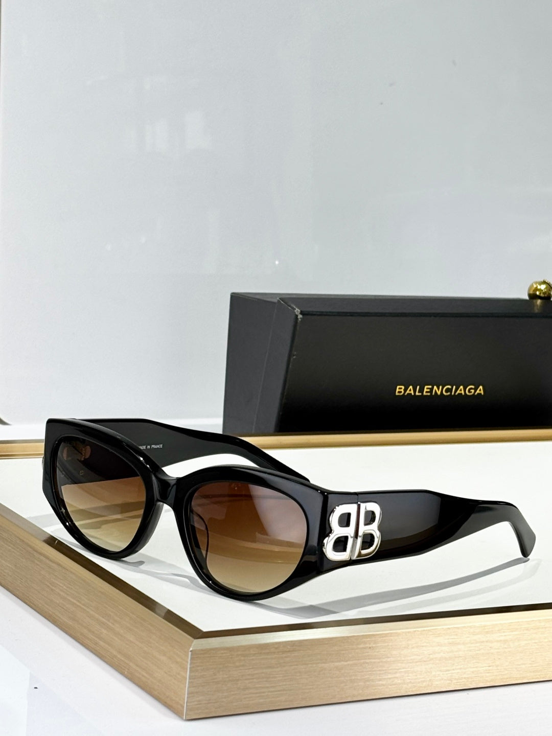 Balenciaga BB0324SK Black & Rose Gold Designer Sunglasses 55-19-135 mm - detail image 7
