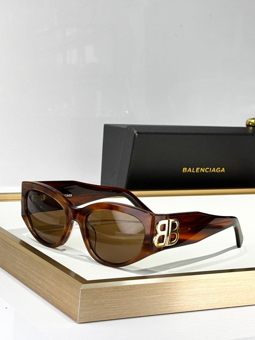 Balenciaga BB0324SK Black & Rose Gold Designer Sunglasses 55-19-135 mm - detail image 6