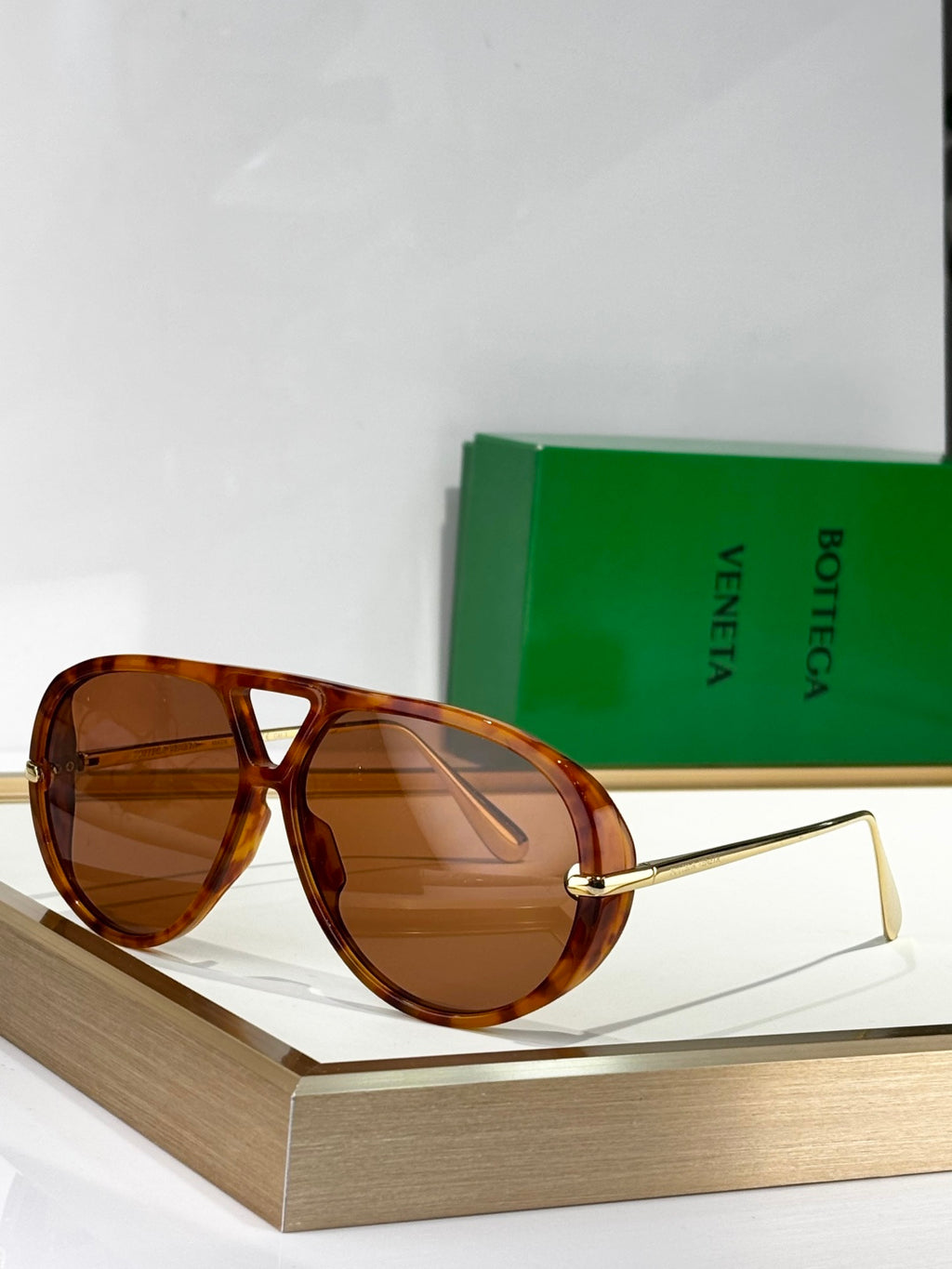 Bottega Veneta BV1274 Green & Brown Designer Sunglasses 63-12-145 mm - detail image 2