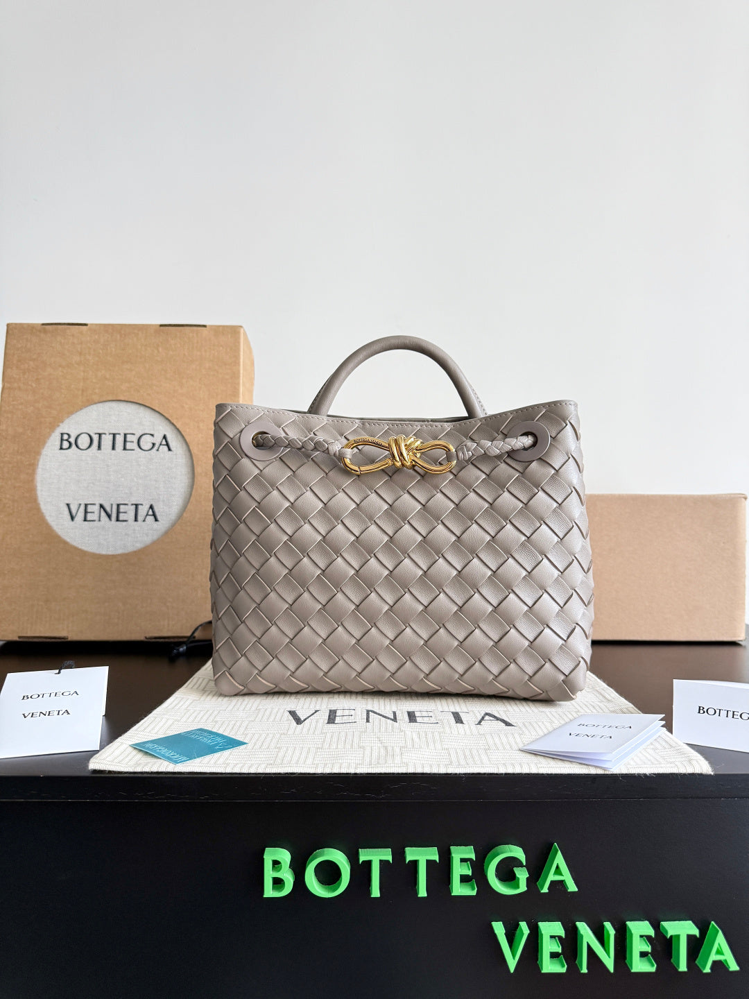 Bottega Veneta Gray & Black Designer Handbag Edition 6