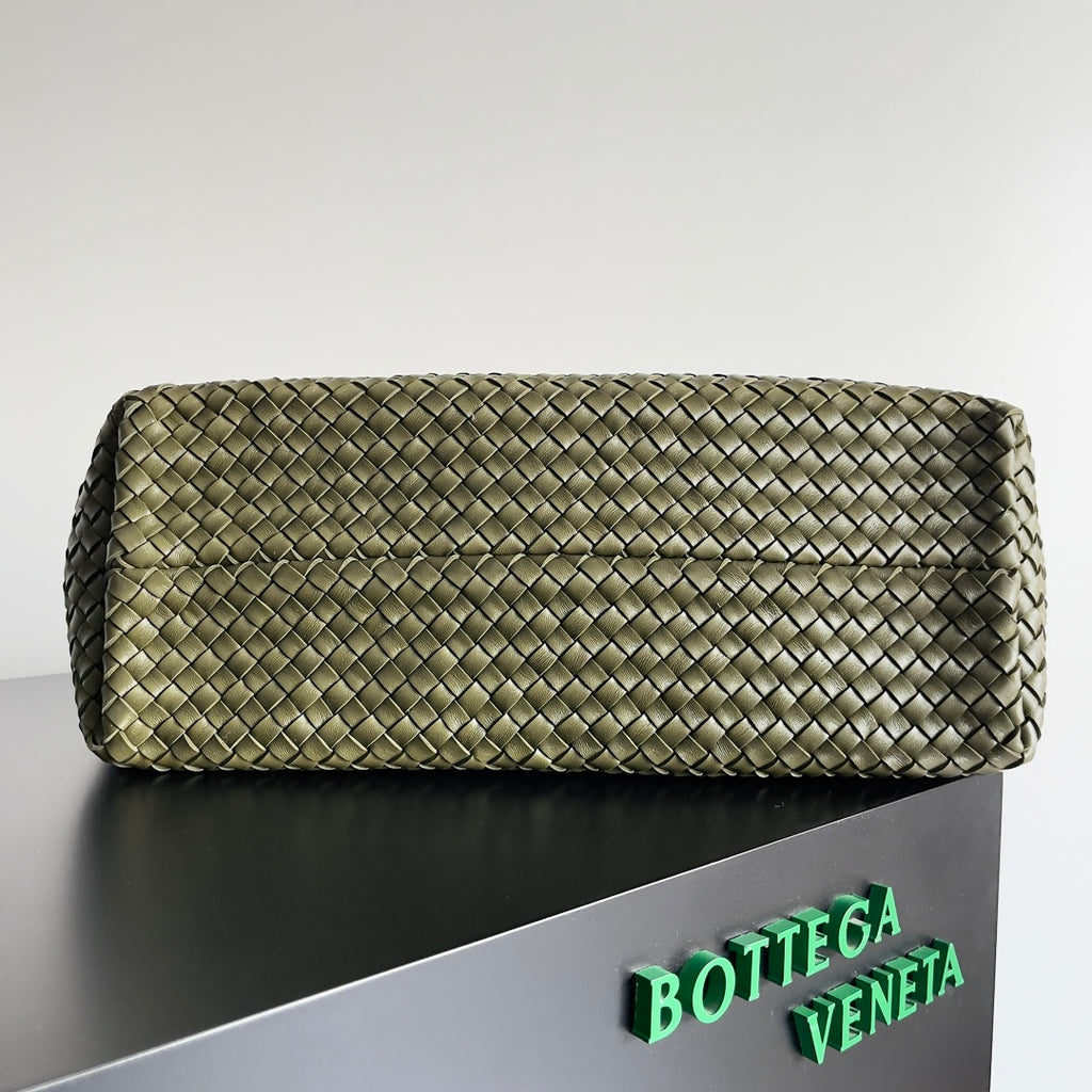 Bottega Veneta 608811 Black & Olive Green Designer Handbag - detail image 3
