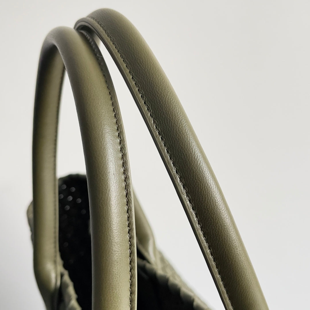 Bottega Veneta 608811 Black & Olive Green Designer Handbag - detail image 8