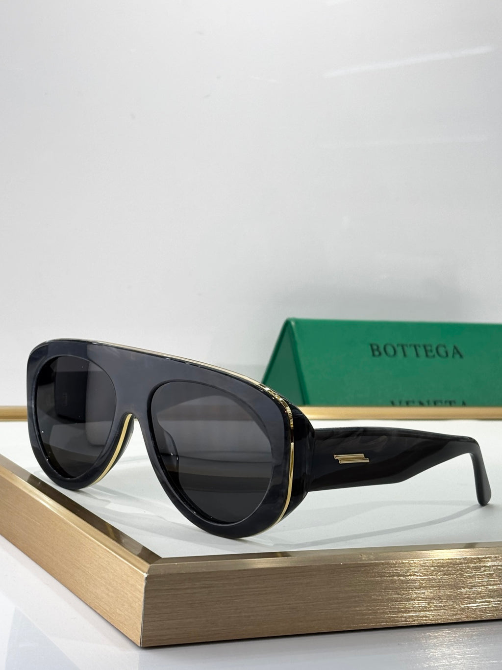 Bottega Veneta BV1362S Black & Brown Designer Sunglasses 58-17-130 mm - detail image 5