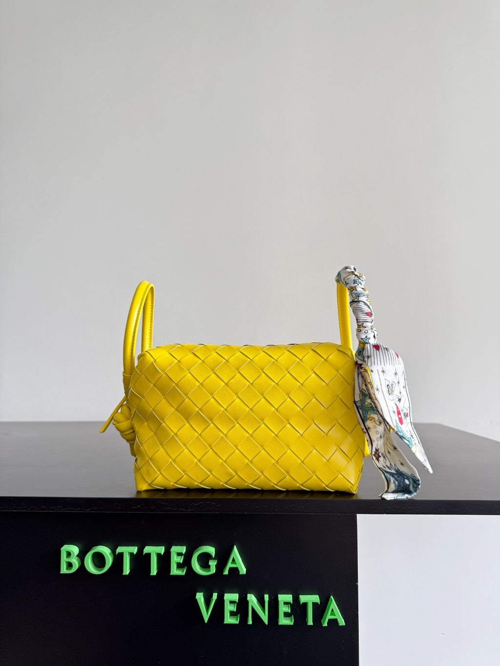 Bottega Veneta Black & Yellow Designer Handbag