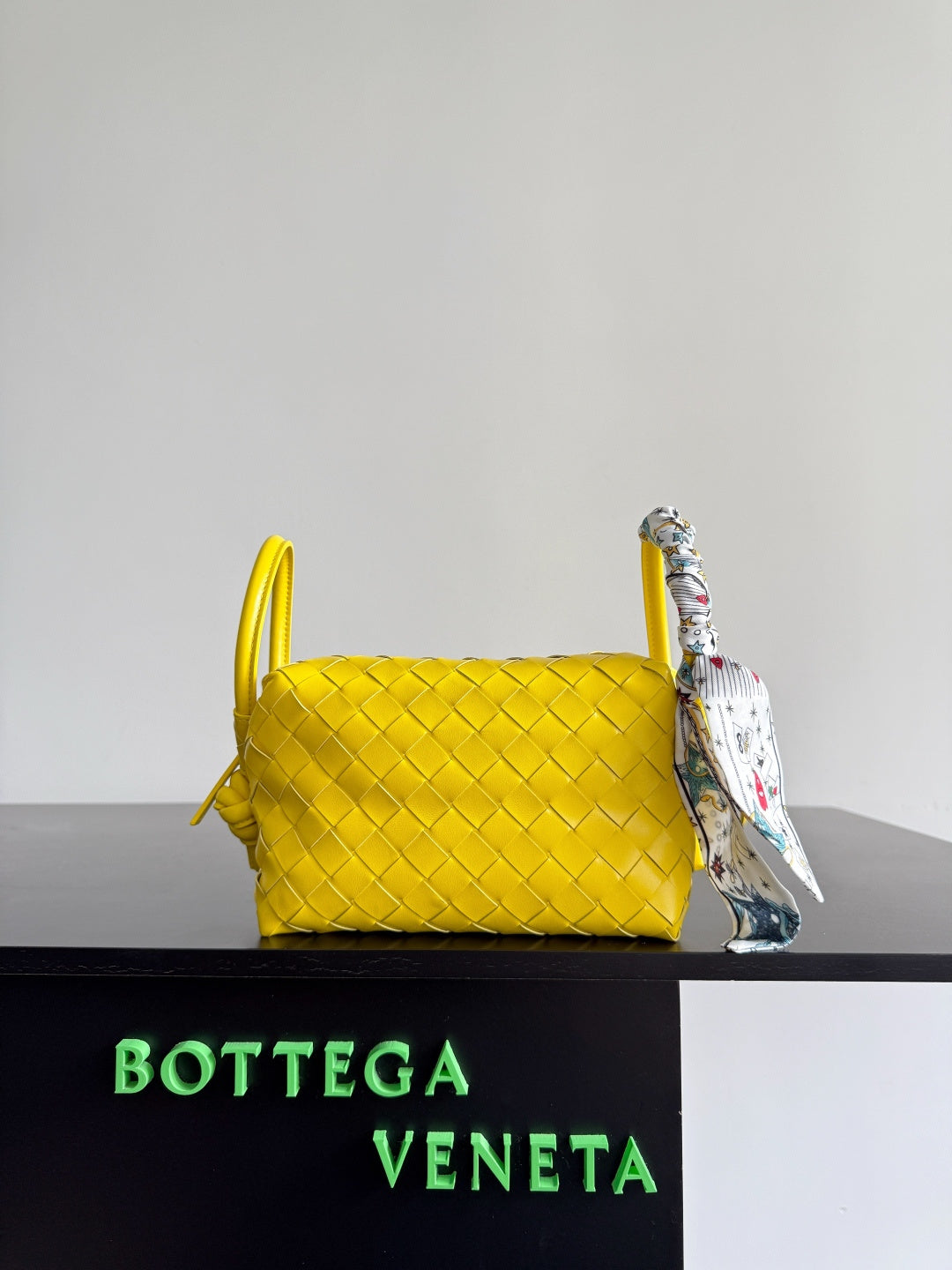 Bottega Veneta Black & Yellow Designer Handbag