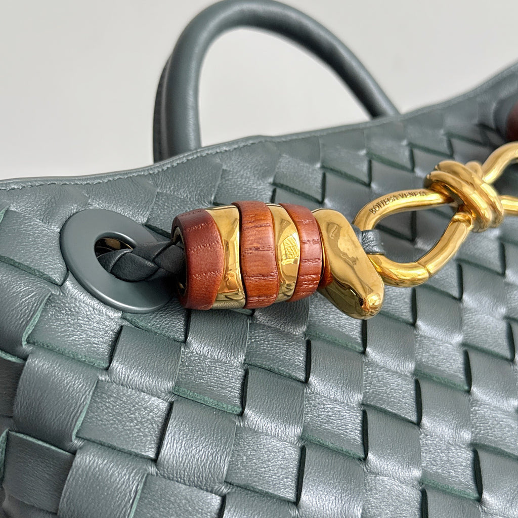 Bottega Veneta 743568 Dark Green & Green Designer Handbag - detail image 3