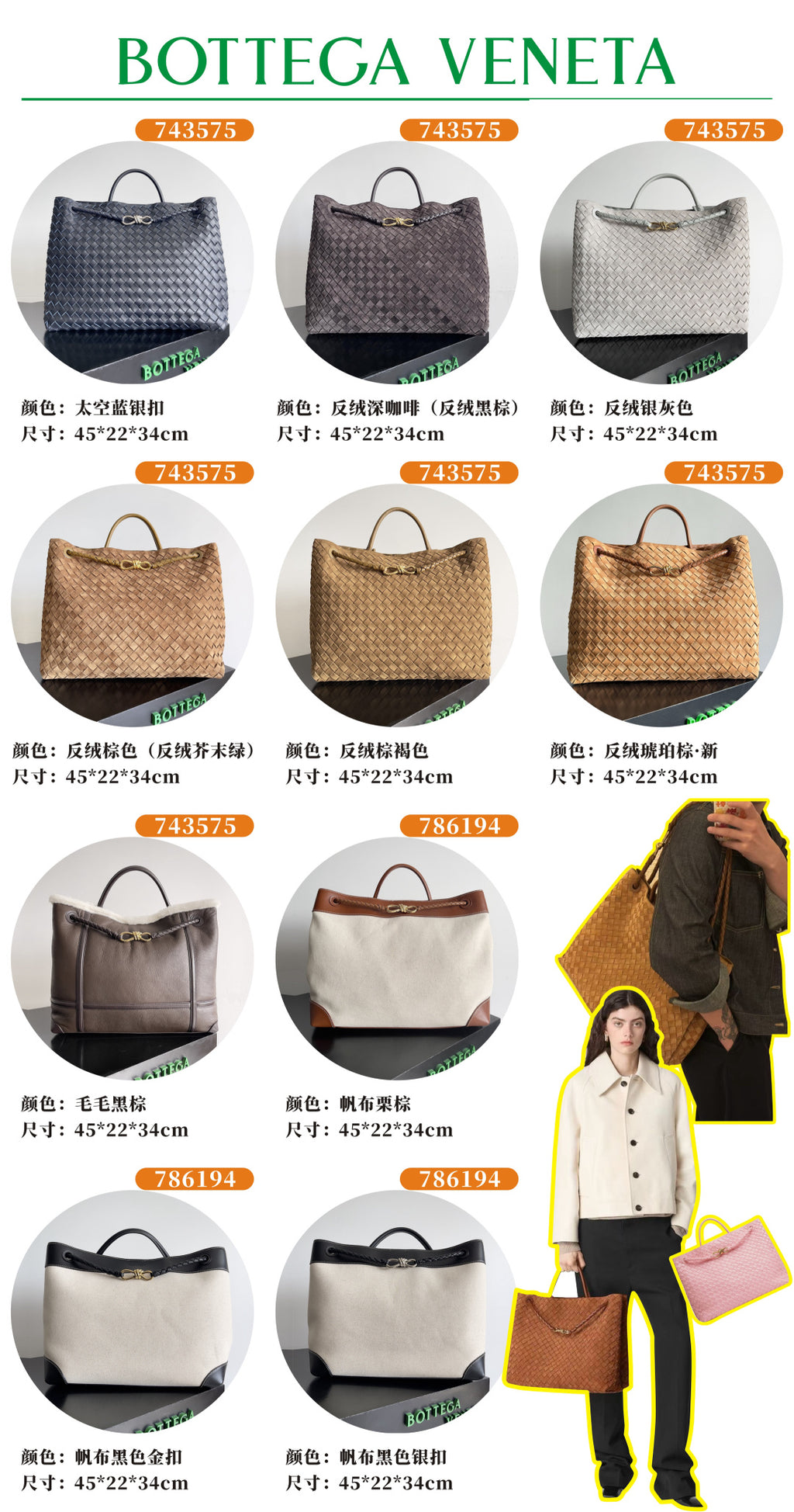 Bottega Veneta Orange Designer Handbag Edition 36 - detail image 2