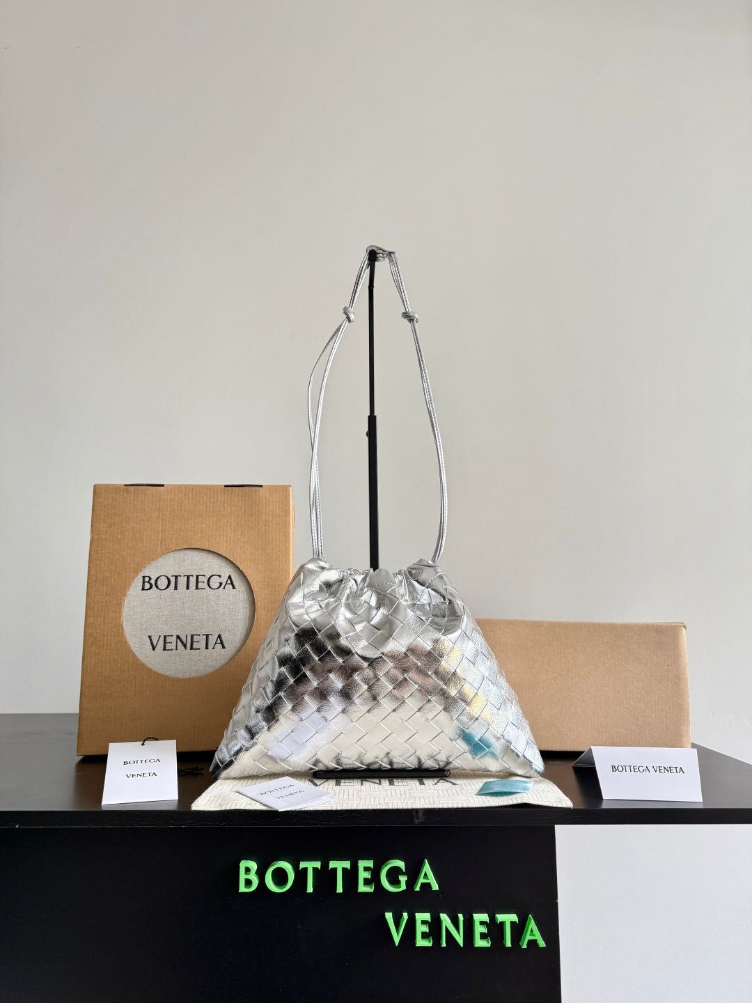 Bottega Veneta Silver Designer Handbag Edition 44