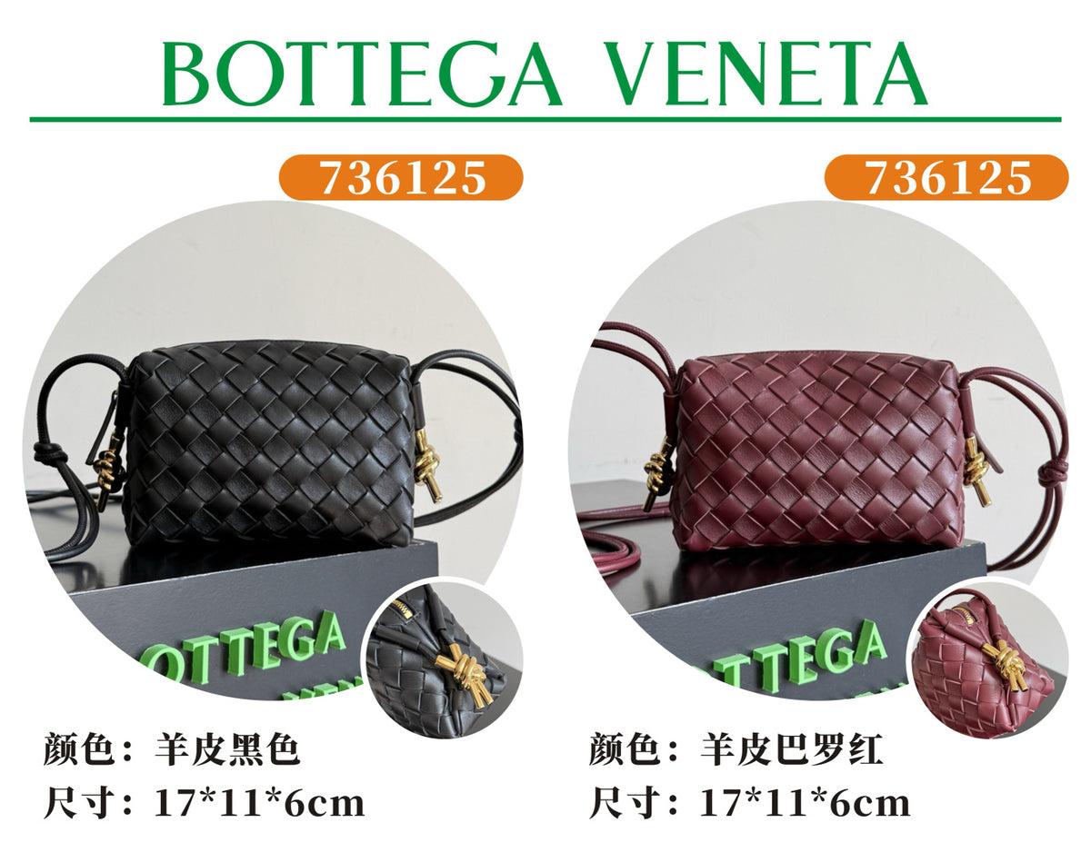 Bottega Veneta 736125MINI Black & Red Mini Bag