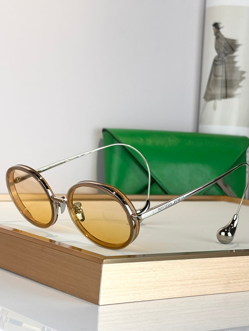 Bottega Veneta BV2031LA Green & Brown Designer Sunglasses 58-18-145 mm