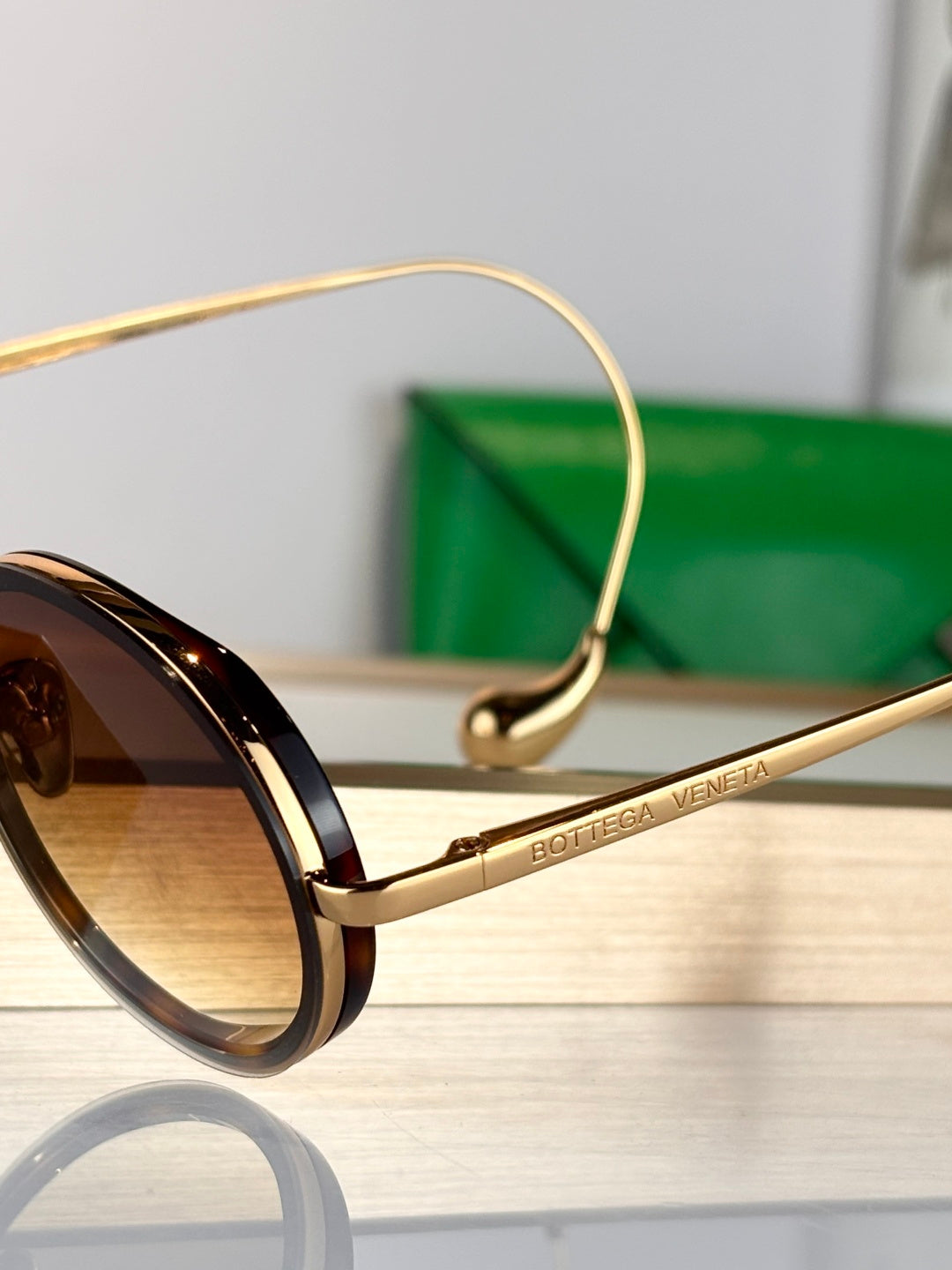 Bottega Veneta BV2031LA Green & Brown Designer Sunglasses 58-18-145 mm - detail image 7