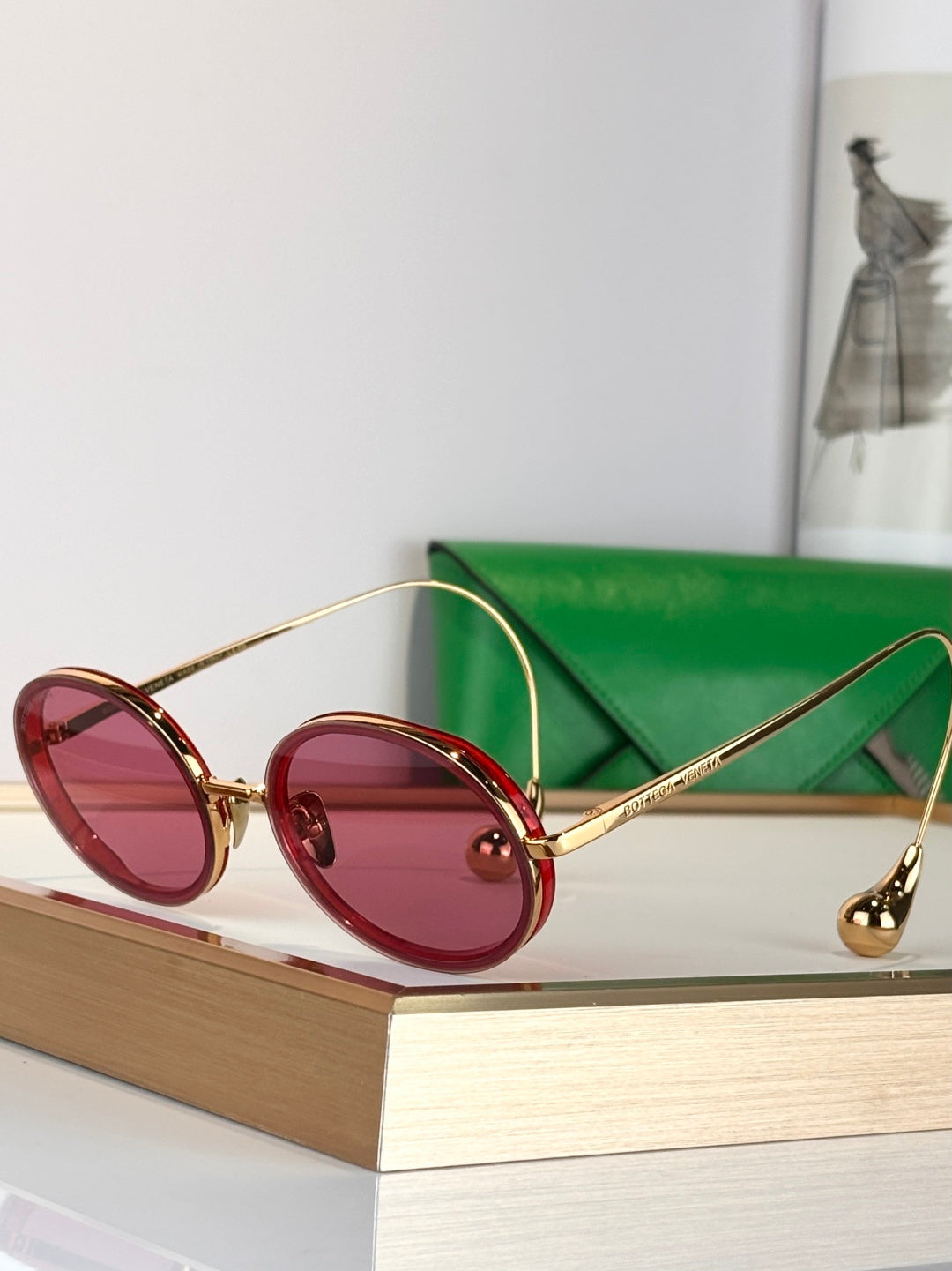 Bottega Veneta BV2031LA Green & Brown Designer Sunglasses 58-18-145 mm - detail image 3