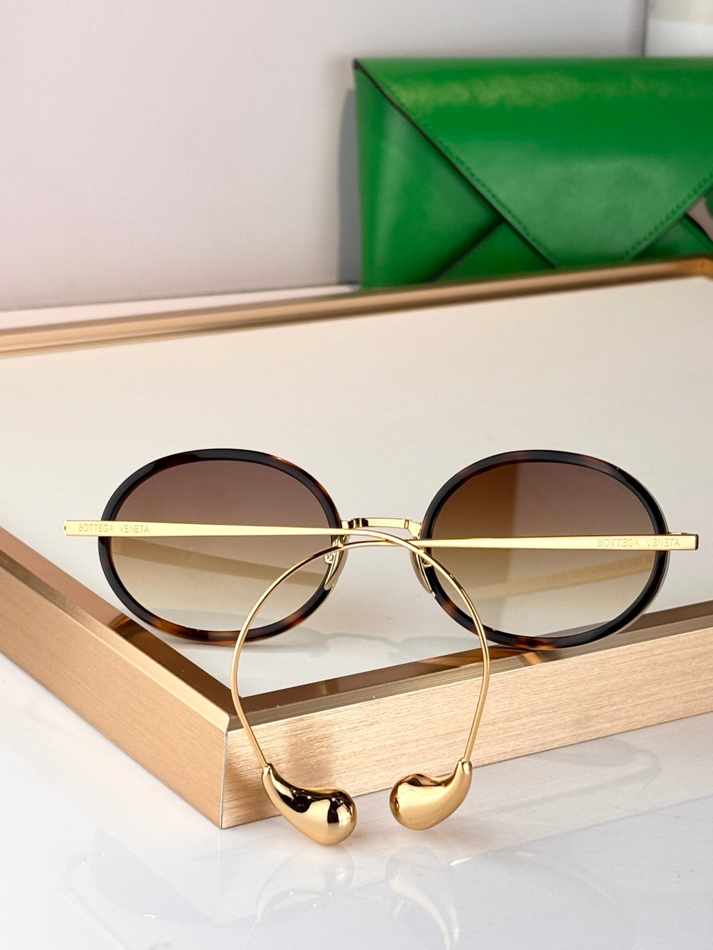 Bottega Veneta BV2031LA Green & Brown Designer Sunglasses 58-18-145 mm - detail image 8