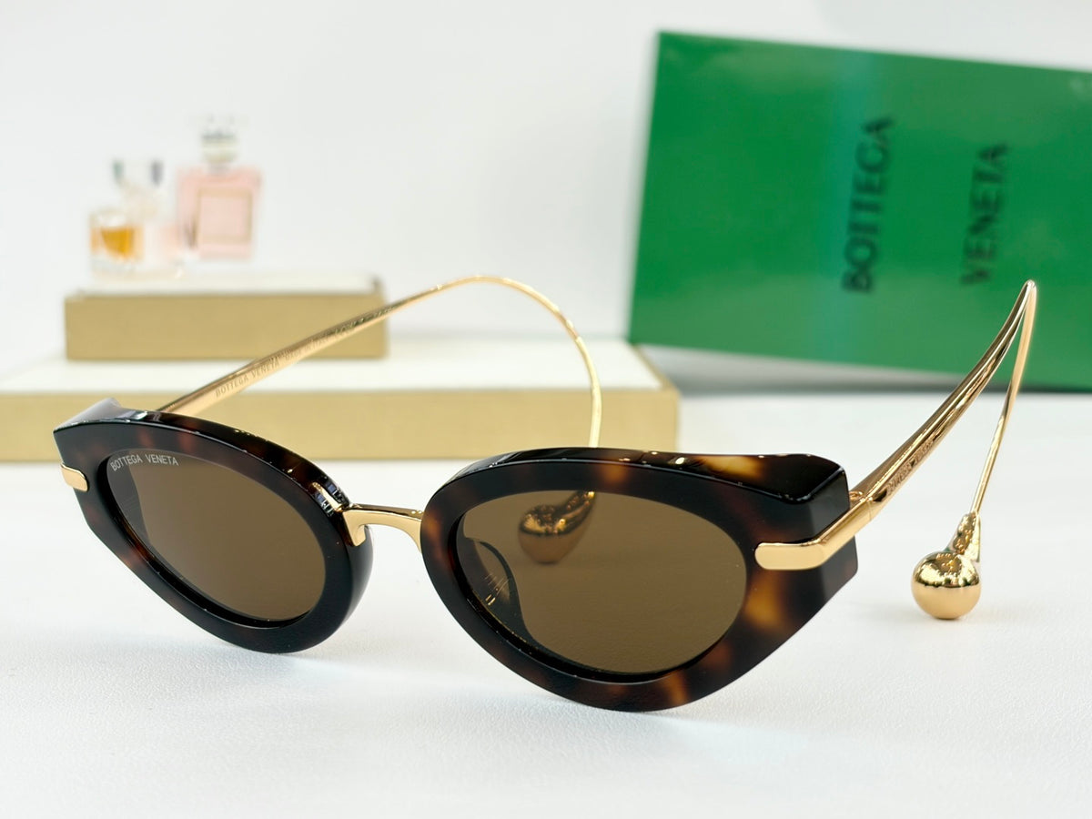 Bottega Veneta BV2038LA Green & Gold Designer Sunglasses 51-24-145 mm - detail image 9