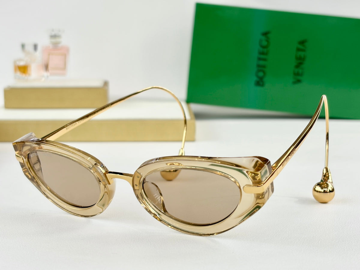 Bottega Veneta BV2038LA Green & Gold Designer Sunglasses 51-24-145 mm
