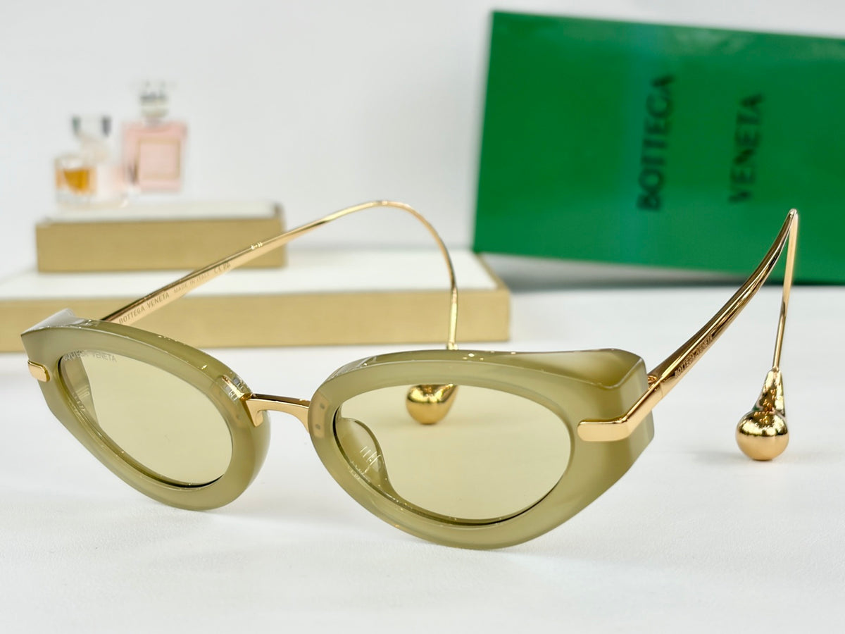 Bottega Veneta BV2038LA Green & Gold Designer Sunglasses 51-24-145 mm - detail image 7