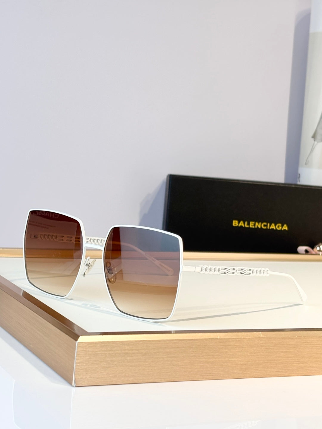 Balenciaga BB0012 Rose Gold Designer Sunglasses 58-18-143 mm - detail image 3