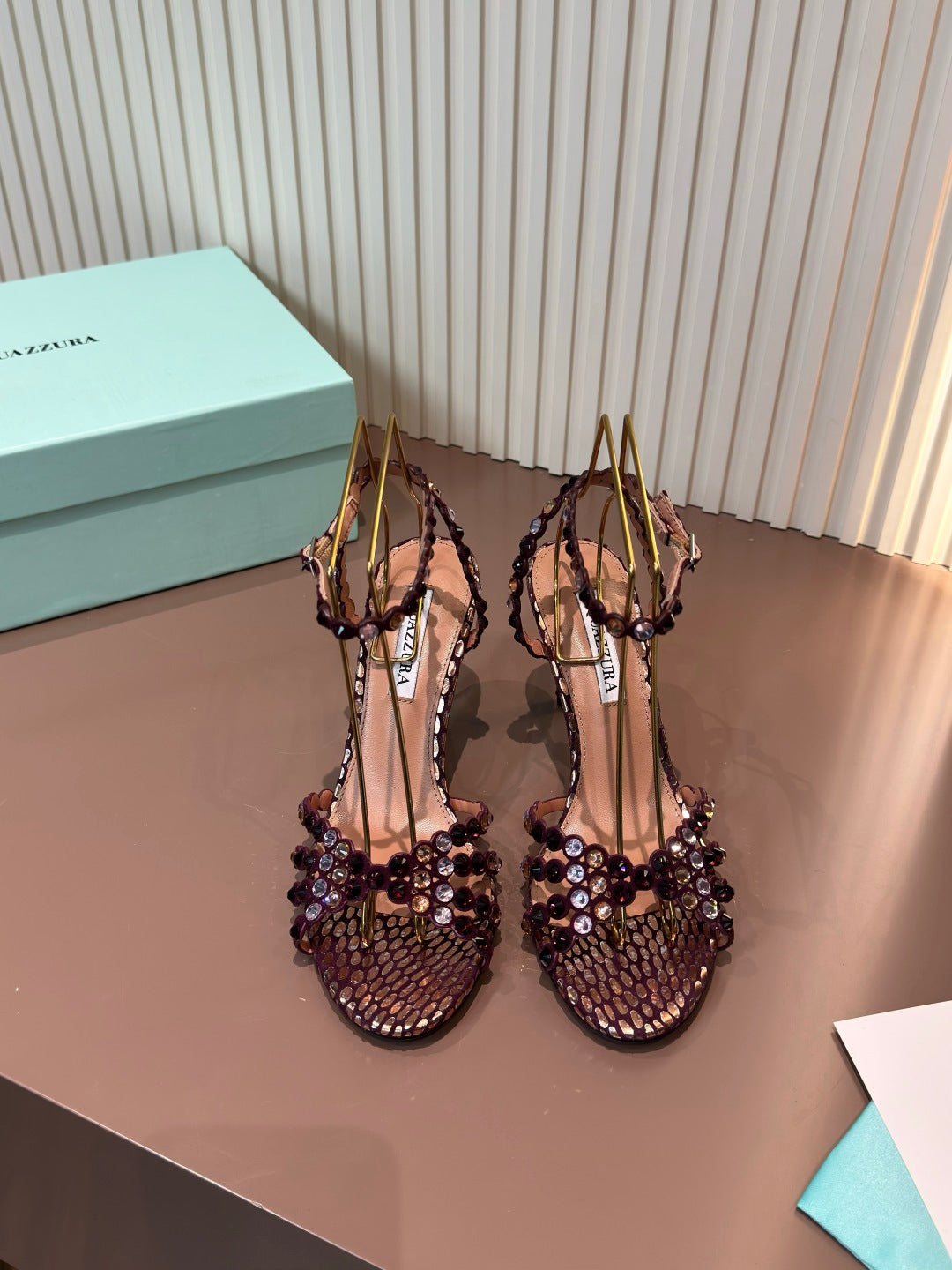 Aquazzura Brown & Red Designer Shoes EU 34-42
