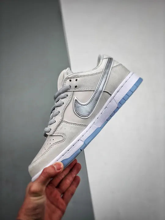 silver Nike Dunk Low Grey Fog - Hình 5